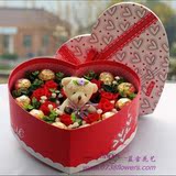 创意鲜花巧克力礼盒红玫瑰生日祝福鲜花北京长沙杭州全国同城速递