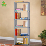 宜家布艺书架置物架加高简易书架 实用书橱 自由组装儿童书柜包邮