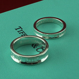 美国代购1837纯银戒指宽窄版女士戒指环tiffany蒂芙尼情侣对戒
