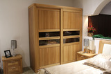 北欧现代简约风格 纯实木榆木移门衣柜 推拉门衣柜 定制定做