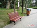 户外园林公园椅子实木条椅铸铁防腐木 靠背椅长椅凳子室外休闲椅