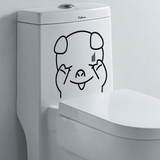 可移除墙贴纸韩国创意个性搞笑装饰表情小猪马桶贴纸环保防水特价