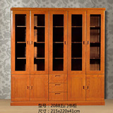 红橡木 实木书柜 办公家具 定制五门书柜 柜类 现代中式家具