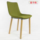 现代简约休闲创意布艺实木 西餐椅酒店椅子咖啡厅设计师家具椅子