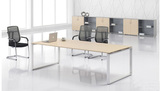 定做简约时尚现代组合折叠长条白色中式小型钢架实木板式会议桌椅