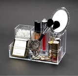 正品韩国进口透明亚克力化妆品整理盒香水化妆小物件桌面收纳盒
