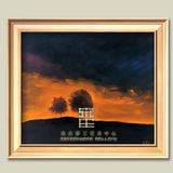 【预】现代手绘抽象印象风景油画装饰画别墅样板间《灿烂的天空》