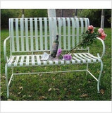 欧式铁艺双人椅 白色椅子休闲椅子 户外公园椅 沙发椅