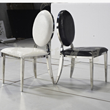 不锈钢餐椅现代欧式鳄鱼皮椅休闲椅子绒布餐厅简约金属酒店椅家具