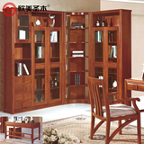 现代中式实木家具 实木书房 海棠木书柜 两门/三门书柜 转角书柜