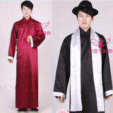 相声服装 中式传统服饰 民国服装 鲁迅长袍 马褂 男士长衫