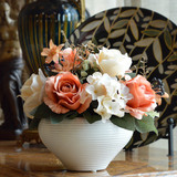欧式仿真花假花 套装 餐桌花装饰花客厅澳洲玫瑰整体花艺成品绢花