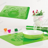 优质硅胶餐垫 儿童创意西餐垫餐盘垫 易清洗耐高温长方形绿色餐垫