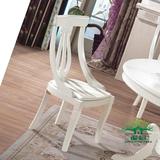 新款特价 欧式实木田园餐椅 实木白橡木椅子 时尚简约凳子 纯实木