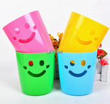 创意彩色笑脸桌面垃圾桶 椭圆收纳桶 笔筒 杂物收纳 浴室杂物桶