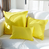 靠垫套抱枕套 全棉帆布 布艺靠垫抱枕素色纯色 柠檬黄可定做