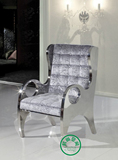 不锈钢躺椅 新古典布艺休闲椅 高档别墅沙发椅/酒店样板房椅 6010