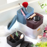 桌面多格化妆品收纳盒 家用塑料透明组合整理盒 有盖迷你储物盒