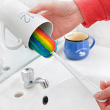 厨房彩虹七彩杯刷 简易耐用瓶刷洗杯子刷子 加长柄环保海绵清洁刷
