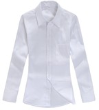 男童白衬衫长袖纯白色女童衬衣儿童装表演出服纯棉中大童学生校服
