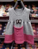 纯手工编织儿童毛衣 毛线针织 宝宝 女童时令宝宝绒针织连衣裙