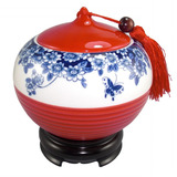 聚盛陶瓷迷你高档茶叶罐密封小号铁观音普洱茶缸便携储茶罐特价