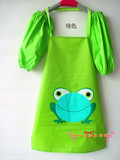 儿童韩版青蛙围裙 防水画画衣吃饭衣 罩衣 可定做配套围裙加袖套