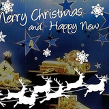 圣诞快乐装饰H款圣诞鹿 墙贴纸橱窗玻璃贴门贴圣诞节新年雪花墙贴