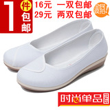 老北京布鞋包邮新款春季白色护士鞋美容院鞋工作鞋平跟软底女单鞋