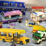 星钻城市拼装积木塑料拼插益智儿童男女孩玩具3-6周岁拆装公务车