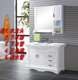 卫生间洗脸盆欧式落地橡木实木PVC浴室柜组合台盆面盆洗手台6688