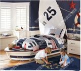 【海军】美式乡村创意家具定制【男孩房】船形实木儿童床