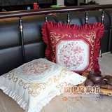 清仓 欧式加厚刺绣沙发靠垫抱枕靠垫含芯 高档红木古典椅子腰靠
