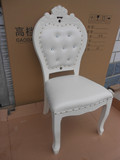 欧式田园实木餐椅凳子新款皮质软包木质餐椅美甲梳妆餐椅特价桌椅
