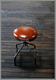 风格铁艺做旧吧椅 工业 复古 软垫椅 皮革椅 旋转 方脚铁椅酒吧凳
