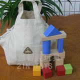 12个月以上早教玩具 幼儿必备100块五色布袋木制积木2.8