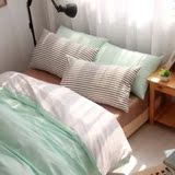 日系清新床品 外贸出口纯色四件套 全棉单人床三件套 薄荷绿色
