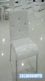 时尚皮面餐椅BY13金属客厅椅简约现代办公椅米色 白色 黑色椅子