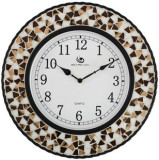 包邮唯美时钟表挂钟客厅超静音时尚艺术创意地中海风玻璃马赛克白