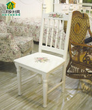 【三月乡村风】实木英式田园风格地中海美式手绘家具彩绘餐椅书椅