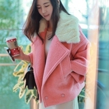 韩版名媛显瘦2013冬装羊毛呢短外套