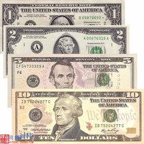 【特价】全新 美国4枚一套(1,2,5,10美元)套币 外国纸币 外币钱币