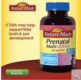 美国代购Nature Made Prenatal Multi孕妇综合维生素+DHA 150粒