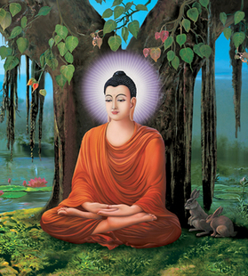 高清 释迦摩尼佛-菩提树下立体画 3d立体佛像画 35*50cm 特惠批发