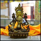 佛教用品 佛具 1尺33厘米 正宗尼泊尔半鎏金紫铜佛像 绿度母菩萨