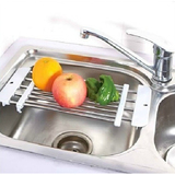 日本正品不锈钢水槽沥水架可伸缩置物架子 漏水板厨房洗菜池托盘