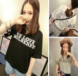 2016潮春装新款蘑菇街女装韩版大码卡通打底衫上衣半袖T短袖女t恤