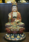 推荐 台湾宝华纯铜古彩佛像西方三圣 娑婆三圣大慈大悲观世音菩萨
