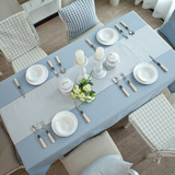 纳米防水北欧简约现代纯色浅蓝色垫布布艺 茶几布台布餐桌布盖布