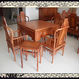 红木麻将桌椅组合茶几两用餐桌多功能棋牌桌明清古典家具非洲花梨
